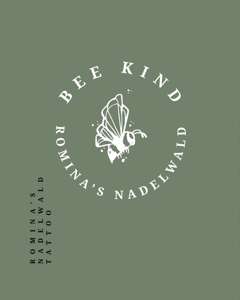 Romina’s Nadelwald – Tattoo Studio – rominas nadelwald bee kind logo