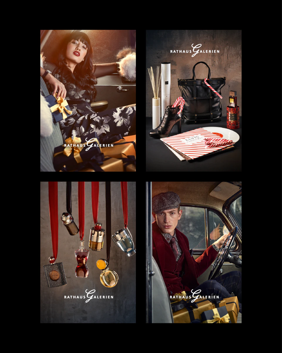 rathausgalerien innsbruck winterkampagne citylights sujets mit produkten