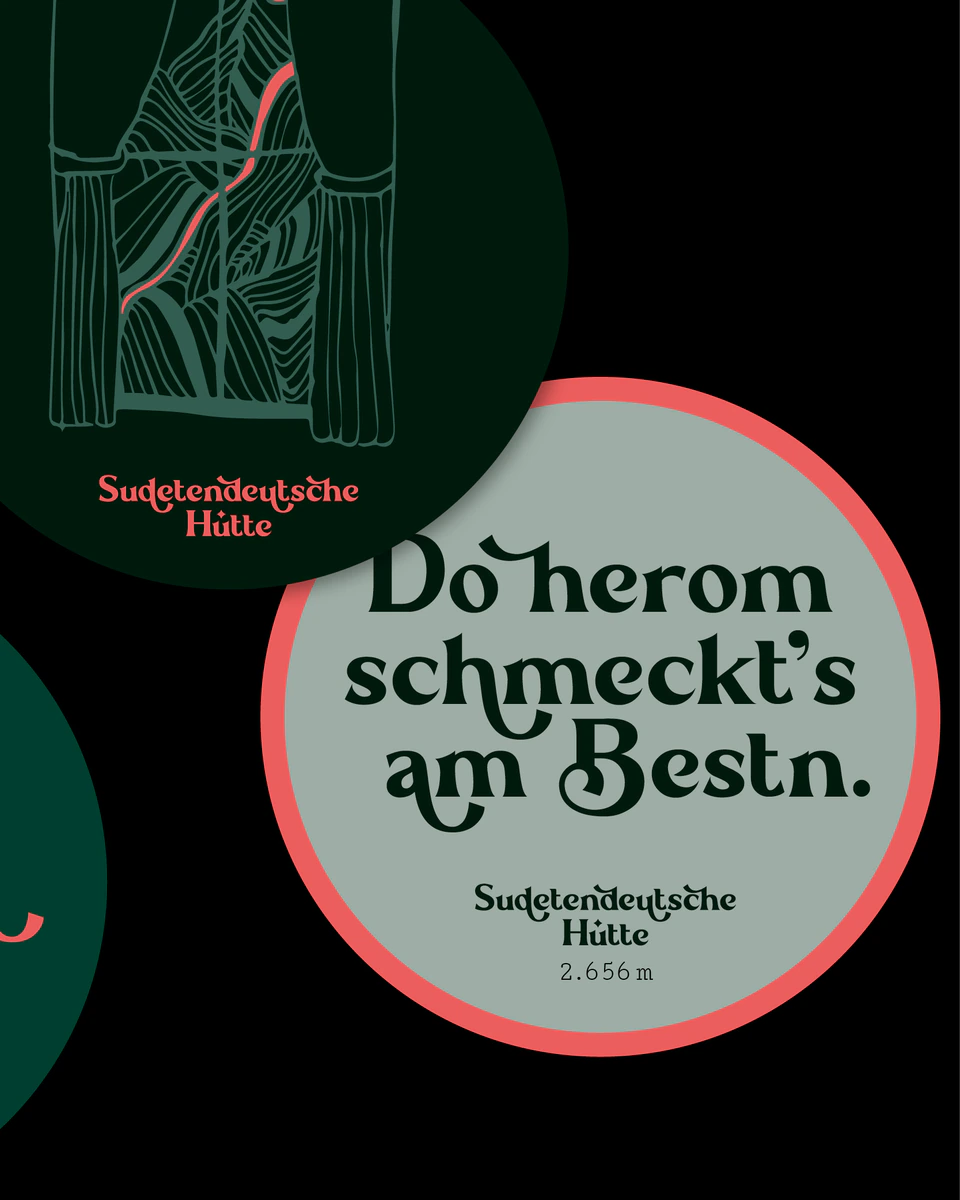 Logo Sudetendeutsche Hütte Bierdeckel
