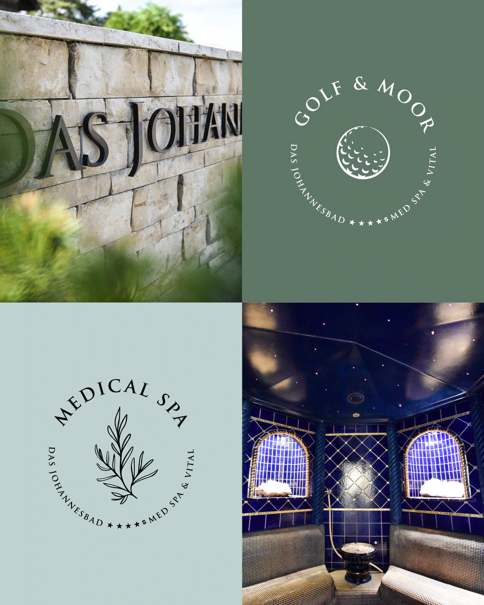 Corporate Design mit Farben und Logos Johannesbad