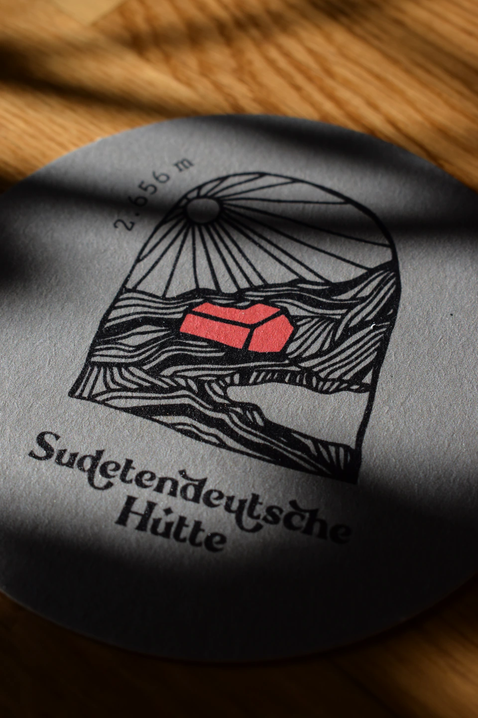 Logo Sudetendeutsche Hütte Bierdeckel
