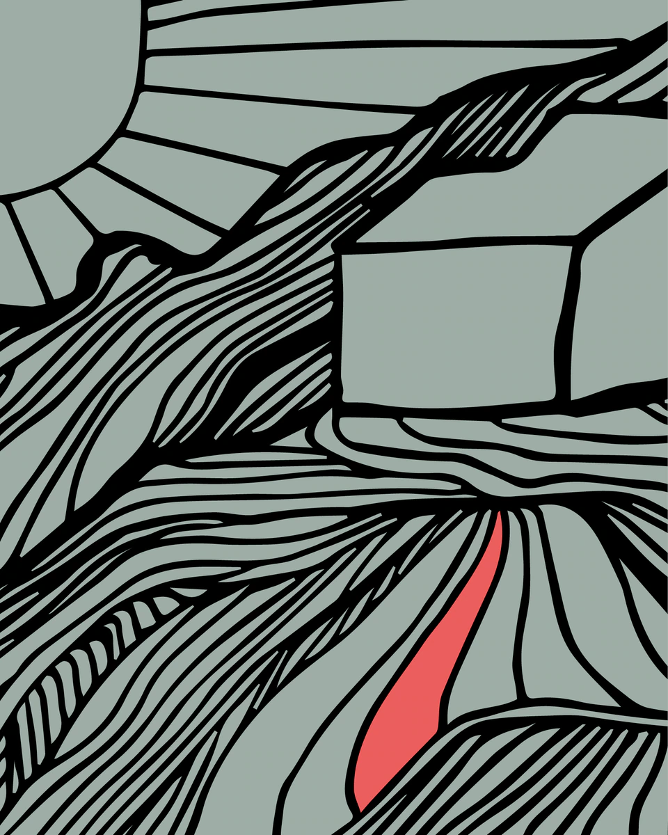 Illustration, Sketch, Zeichnung Sudetendeutsche Hütte 